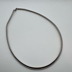Vintage Sterling Silver Chunky Omega Chain 17” Necklace 27.9g